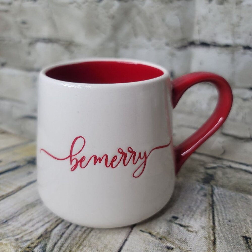 Winter Wonder Lane Home For The Holidays Christmas Mug be merry Script Mug 3.75"